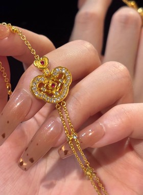 s925如意锁包手链送女友生日礼物