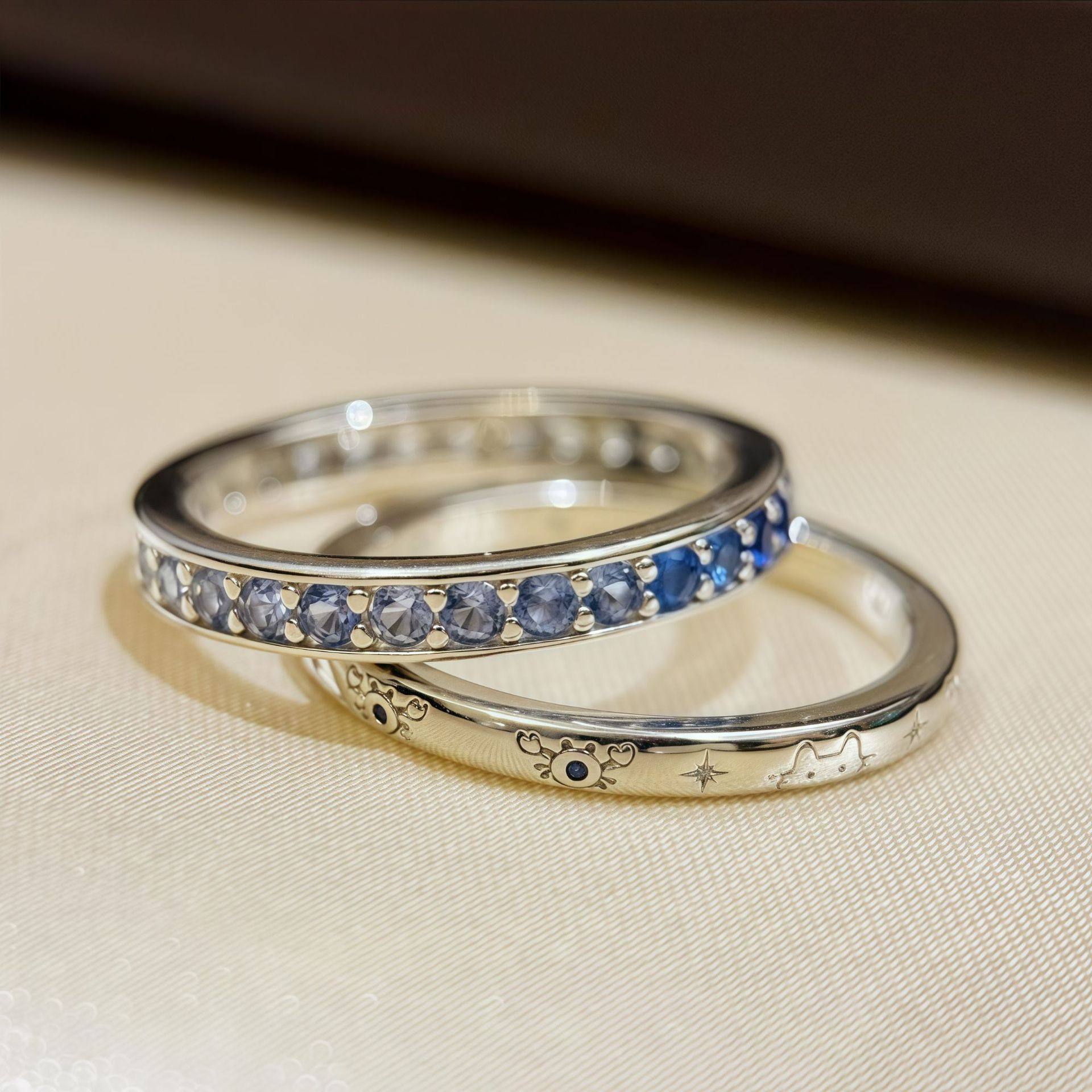 s925王俊凯周边同款小螃蟹情侣戒