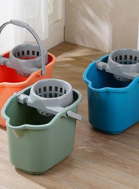 ivslan加厚宽家用拖把桶带轮脱水桶懒人免水洗拖地神器挤水桶