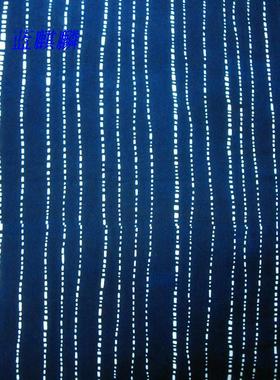 南通特产纯手工蓝麒麟蓝印花布blue calico雨点纹双面蓝底白花