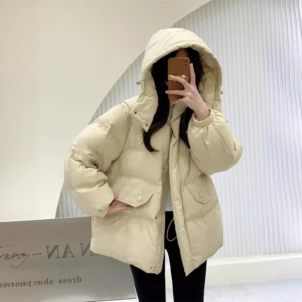 韩系连帽羽绒服女款宽松休闲时尚