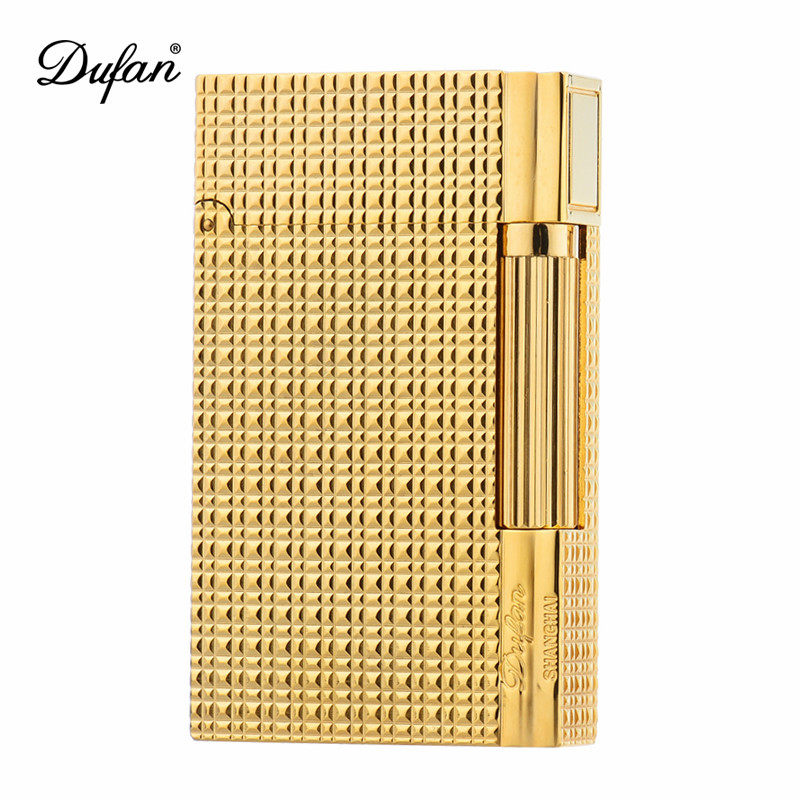 dufan法国原装正品朗声充气打火机纯铜钢音侧滑高档商务送礼生日