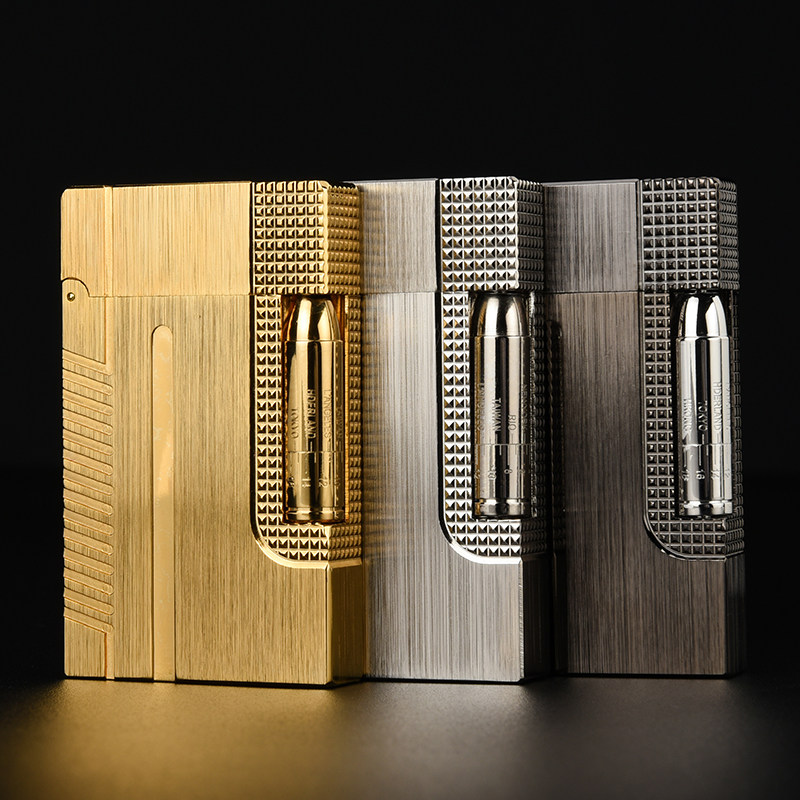 法国都梵007子弹头打火机纯铜朗拉丝刚音个性原装正品