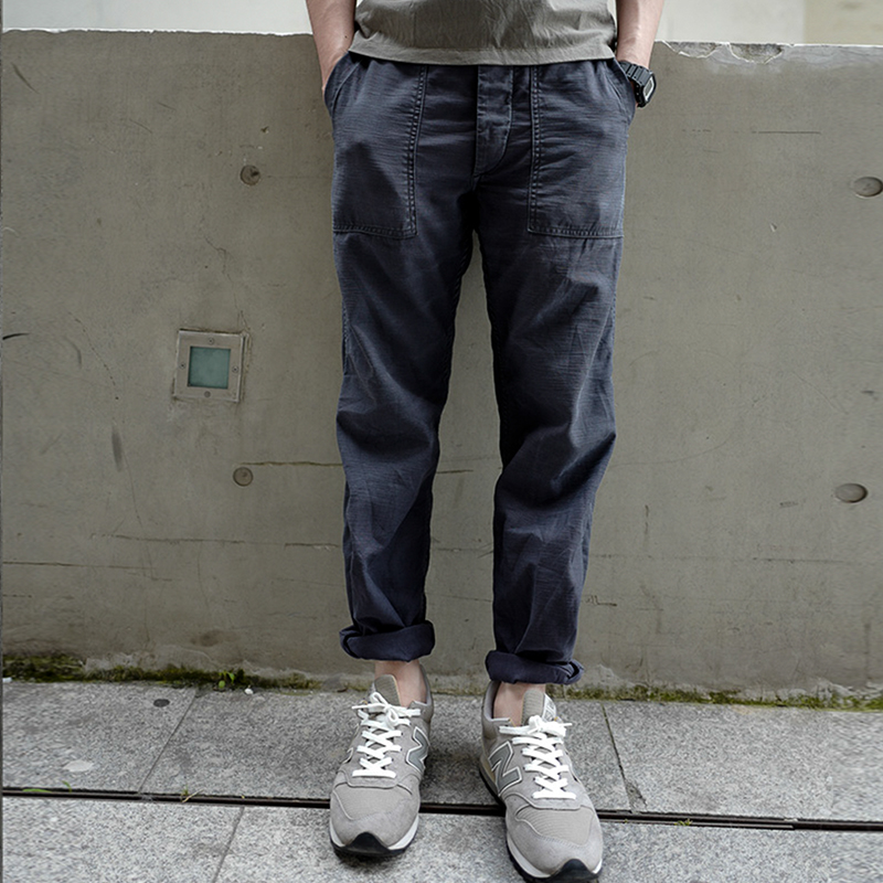 日系复古长裤工装裤直筒潮