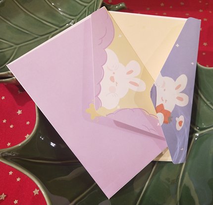 兔子情侣信封信纸《IMISSYOU》可爱蓝色套装高级感圣诞好看的月三