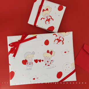 是甜甜 纸情侣可爱高级婚礼盲盒大尺寸礼物月三520 爱情包装