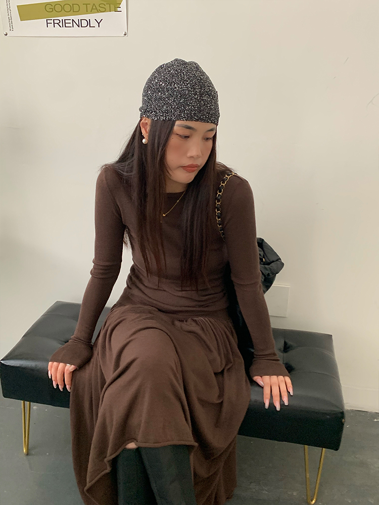 阿树家 气质绵羊毛针织毛衣半身裙套装女春秋新款2023时尚套装