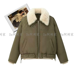 阿树家 1/15 告别单调 可拆卸毛领复古飞行羽绒服夹克