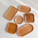 日式 木质托盘长方形圆形椭圆木质小托盘拍照摆件首饰收纳盘碟子