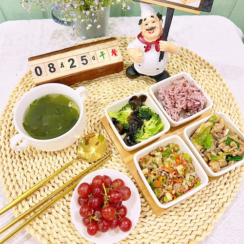 托育营养餐谱拍照道具 可爱幼儿园食谱餐品搭配摆件装饰托盘卡片