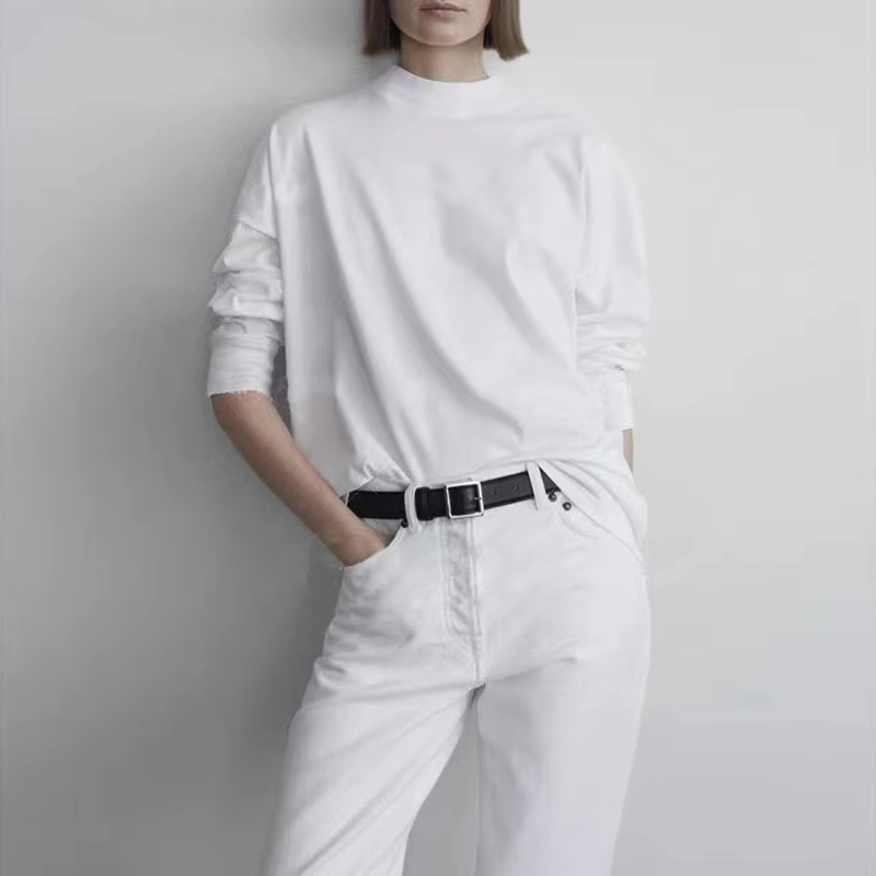 小高领ROW2024年春季T恤百搭经典