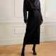 半身裙女2025秋季 新款 高腰羊毛中长款 ROW 裙黑色包裙小众修身 半裙