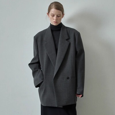 羊毛西装宽松廓形通勤气质西服