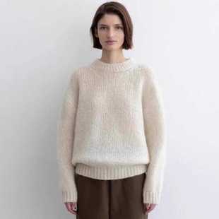 FACADE PATTERN 马海毛针织衫女秋冬极简高级感宽松保暖羊毛毛衣