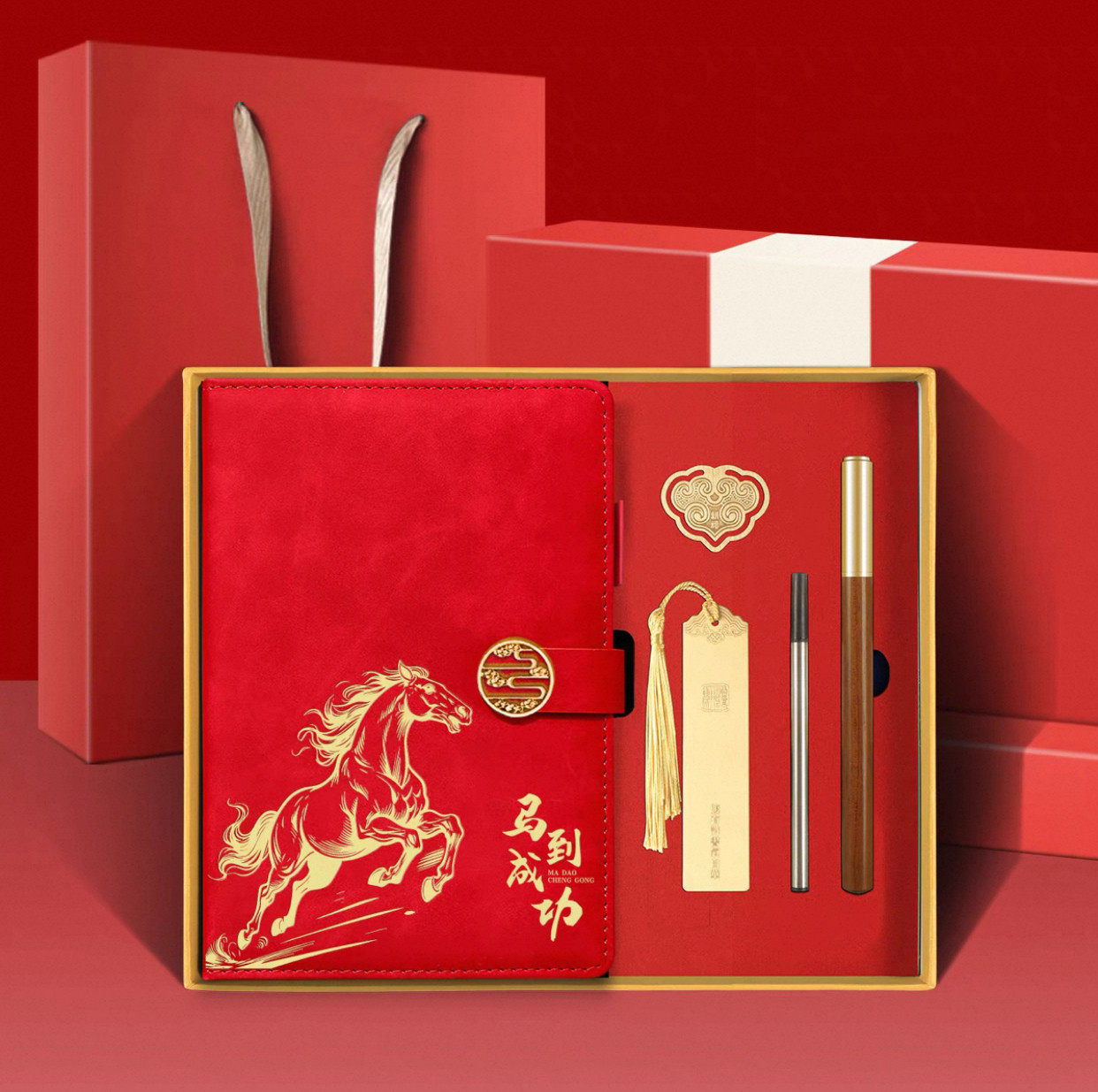 A5绑带笔记本定制横线本子硬面精装PU本a5松紧带手帐本加印logo