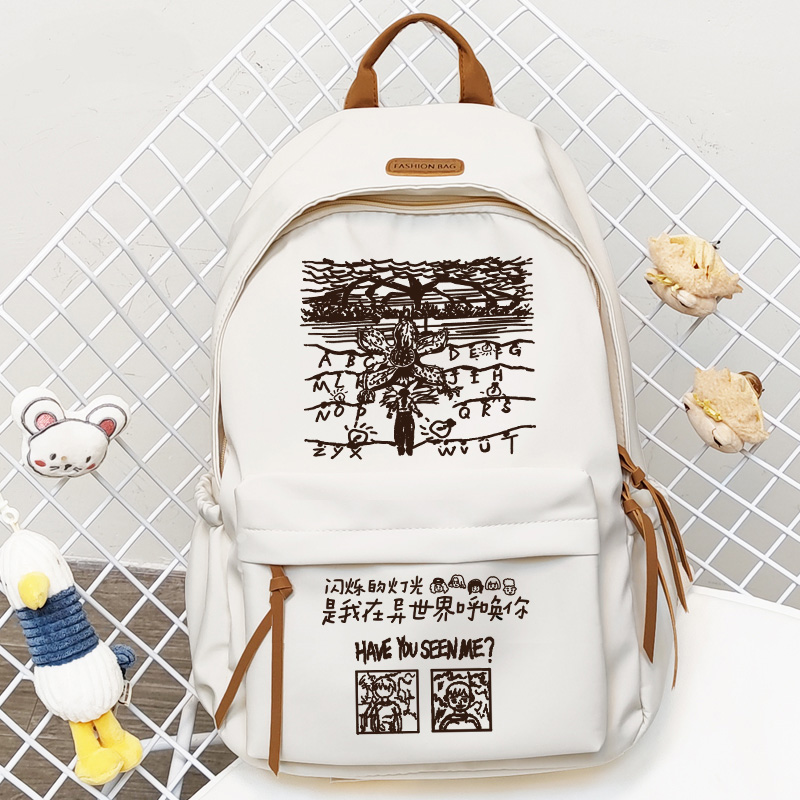 怪奇物语美剧同人周边双肩包书包