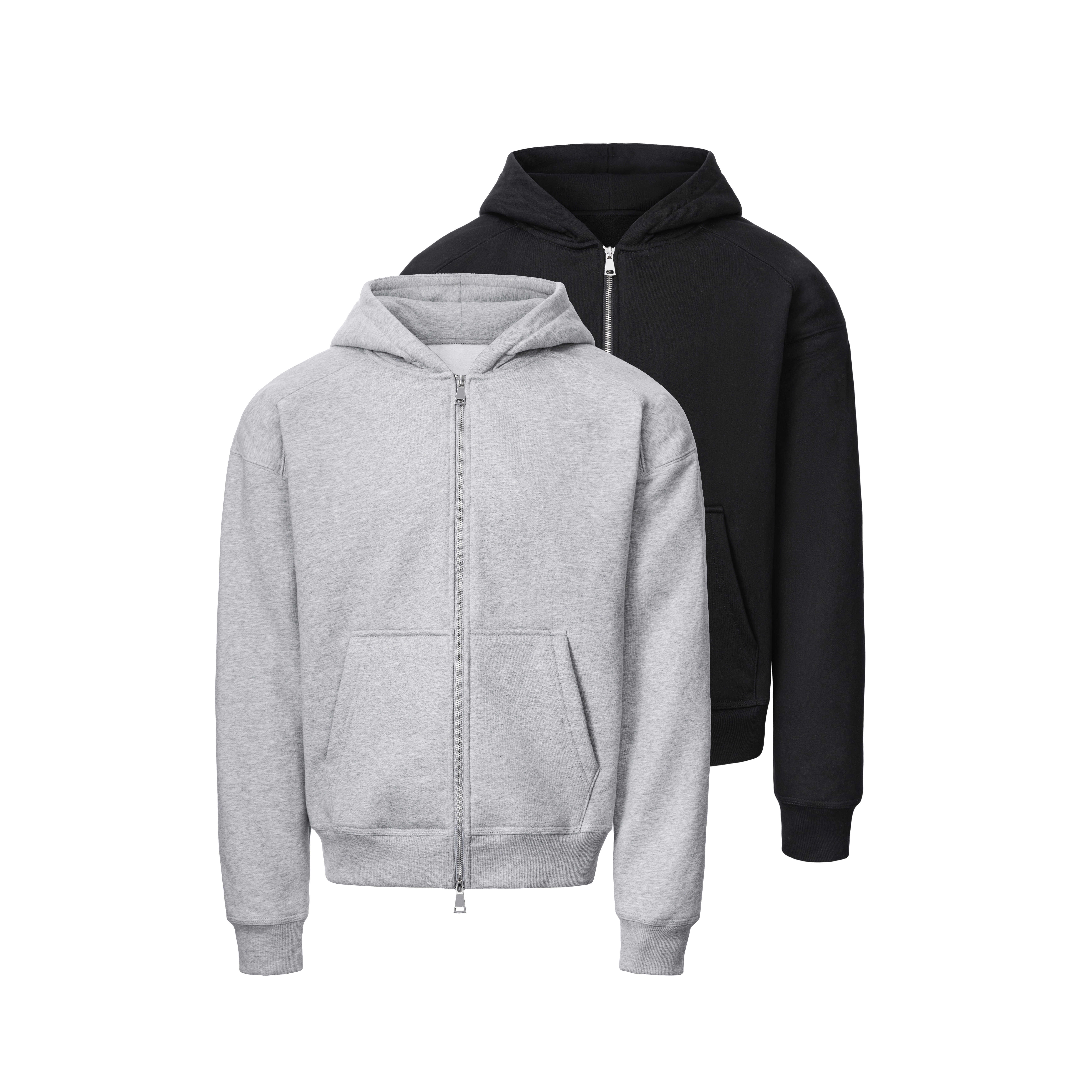 Oeasy「优质双面精梳棉」双向拉链连帽卫衣男春秋宽松开衫外套