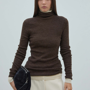 BLOSSOM韩国代2025秋冬装 纯色基础款百搭高领修身针织衫打底衫女