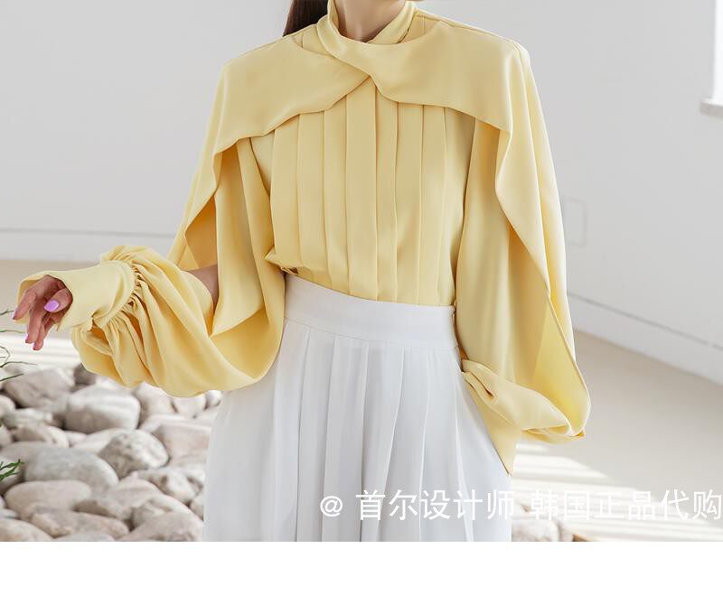 Van Nzill-DINT韩国代购2021春季新款小众设计师灯笼袖套头衬衫女