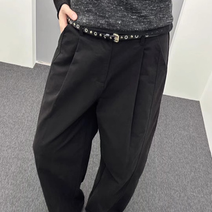 HELDER韩国东大门代购2025秋新款百搭时尚宽松弯刀裤休闲裤长裤女