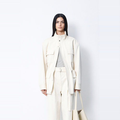 BLOSSOM韩国代购2025春装 时尚帅气立领长袖中长款外套工装夹克女