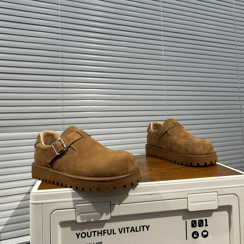 2025秋季新款时尚百搭休闲鞋日常磨砂真皮舒适软底一脚蹬款勃肯鞋