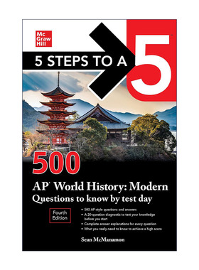 英文原版 5 Steps to a 5 500 AP World History Modern Questions to Know by Test Day AP现代世界历史500问 进口英语原版书籍