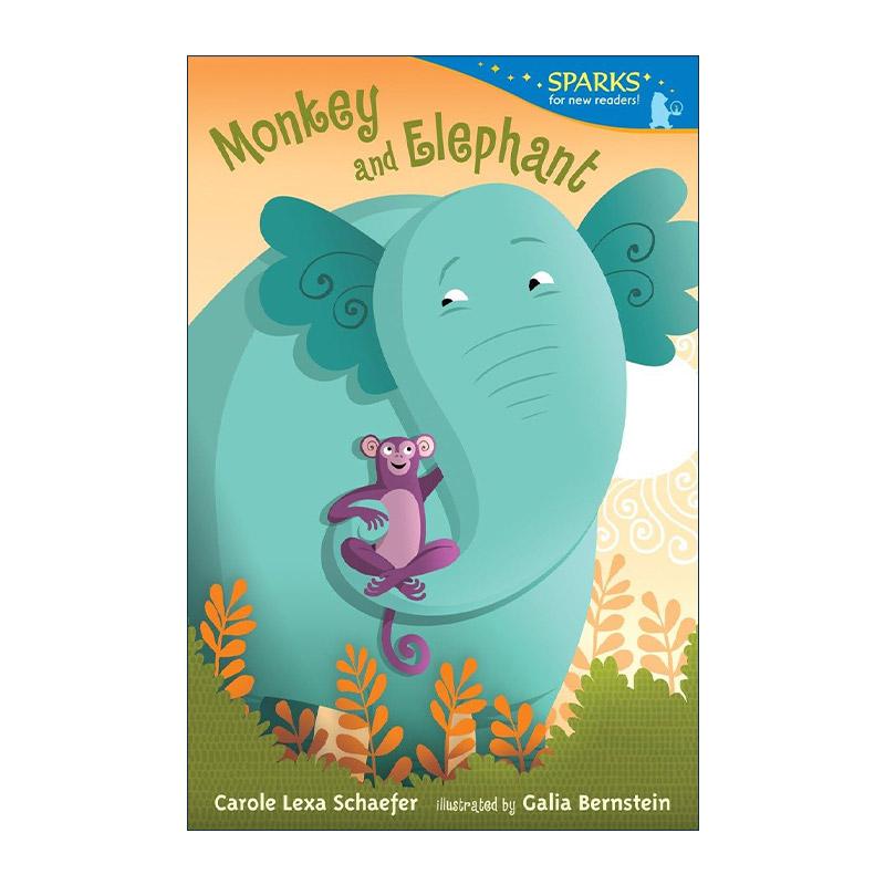 英文原版 Monkey and Elephant Candlewick Sparks 猴子与大象 儿童绘本 Carole Lexa Schaefer 英文版 进口英语原版书籍
