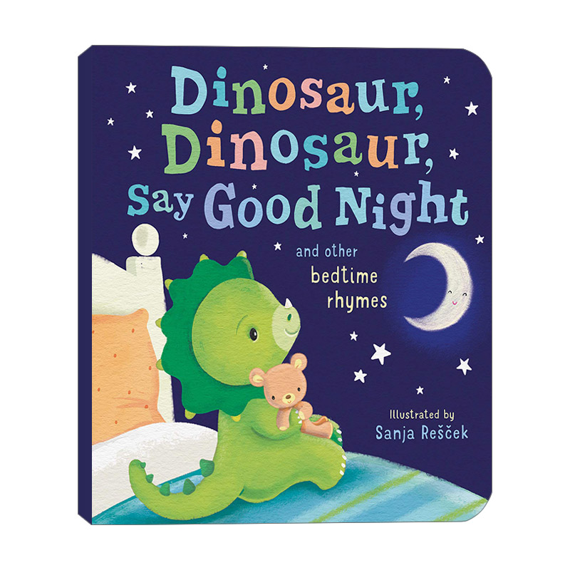 英文原版绘本 Dinosaur Dinosaur Say Good Night 恐龙 恐龙 说晚安 Tiger Tales 0-3岁幼儿哄睡绘本 纸板书 英文版 进口英语书籍