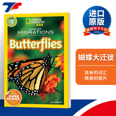 英文原版 National Geographic Kids Readers L3 Great Migrations Butterflies 国家地理分级读物第3级 英文版 进口英语原版书籍