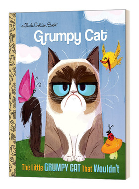 英文原版 The Little Grumpy Cat that Wouldn't Grumpy Cat Little Golden Book 不愿去的小不爽猫 兰登书屋精装小金书 英文版 进