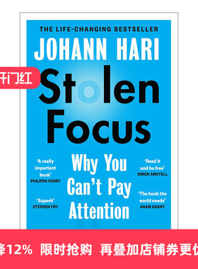 英文原版 Stolen Focus 被偷走的注意力 失联作者约翰·哈里新作 英文版 进口英语原版书籍