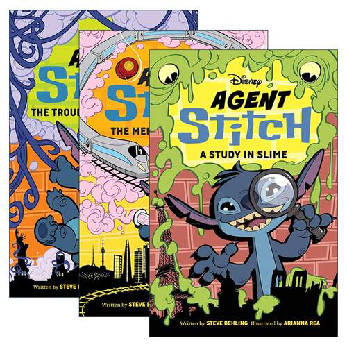 英文原版 Agent Stitch 探员史迪奇系列1-3册 迪士尼儿童推理小说 星际宝贝史迪仔 Steve Behling 精装 英文版 进口英语原版书籍