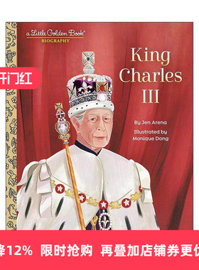英文原版 King Charles III Little Golden Book Biographies 查尔斯三世传记 英国国王 兰登书屋精装小金书 进口英语原版书籍