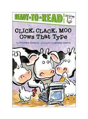 英文原版 Click  Clack  Moo  Cows That Type 咔哩 咔啦 哞 会打字的牛 朵琳·克罗宁绘本 廖彩杏书单 英文版 进口英语原版书籍