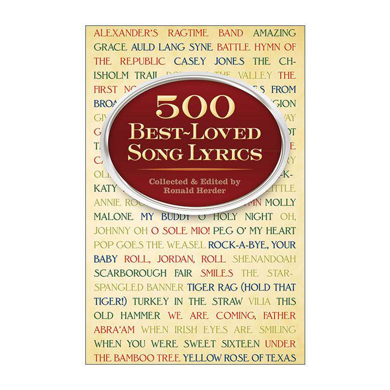英文原版 500 Best-Loved Song Lyrics 500首受欢迎歌曲完整歌词集 民歌 童谣 流行乐 英文版 进口英语原版书籍