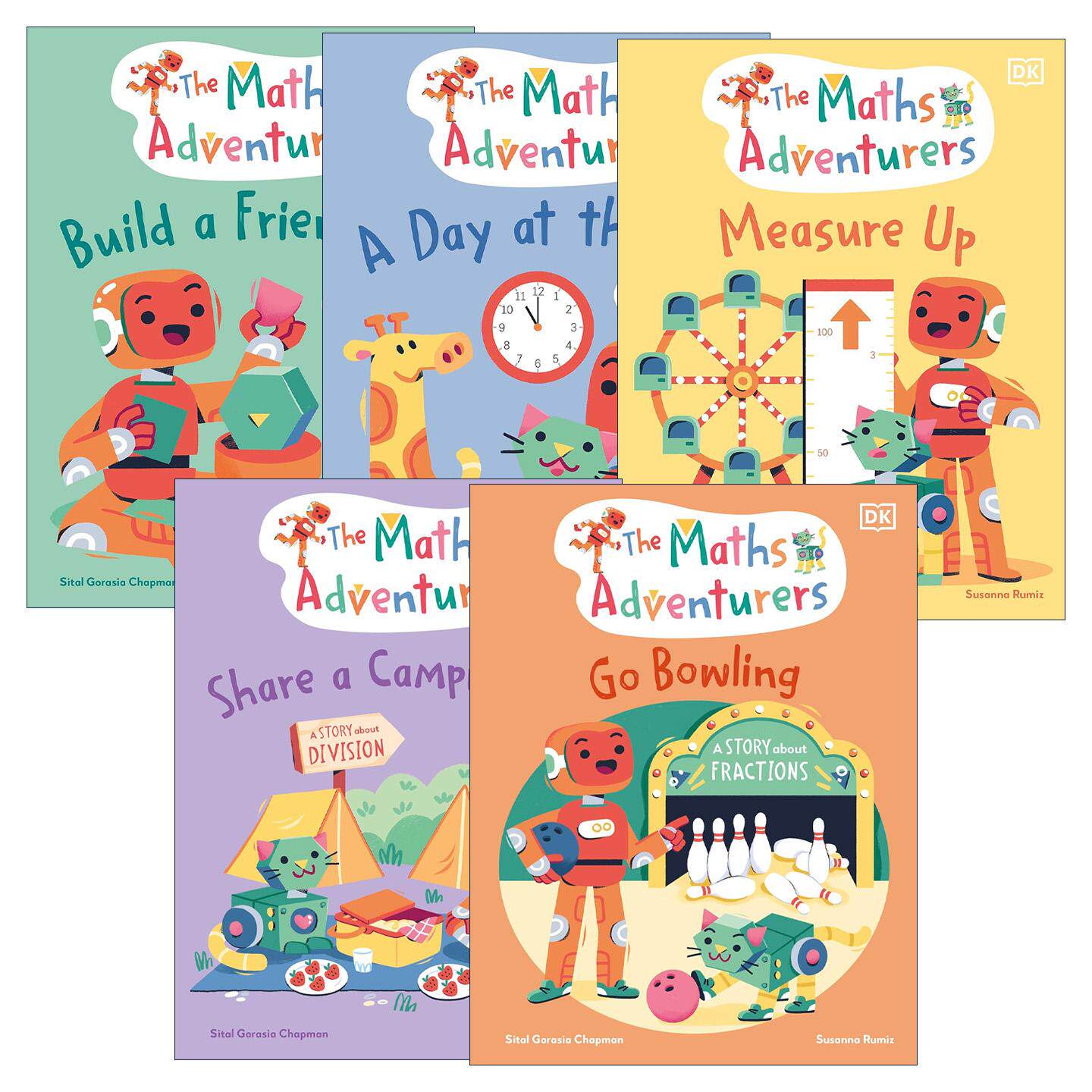 英文原版 The Maths Adventurers 数学冒险家系列5册 儿童绘本 精装 动物园的一天 建立友谊 保龄球时间 英文版 进口英语原版书籍
