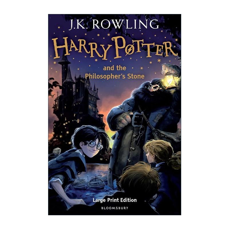 英文原版 Harry Potter and the Philosopher's Stone 哈1 哈利波特与魔法石 视力友好型大字版 大开本精装 进口英语原版书籍