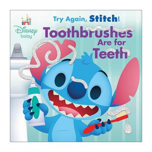 Again 再试一次 Disney Try 英文版 书籍 英文原版 纸板书 Stitch Baby 牙刷是给牙齿用 史迪仔 迪士尼宝贝 进口英语原版 绘本
