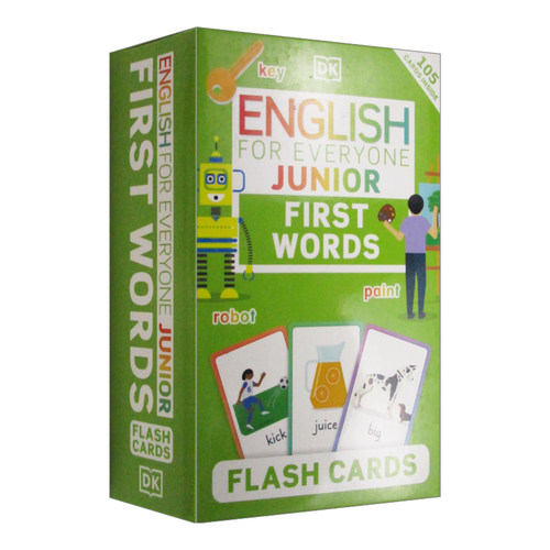 英文原版 English for Everyone Junior First Words Flash Cards 人人学英语 单词闪卡 卡片 英文版 进口英语原版书籍