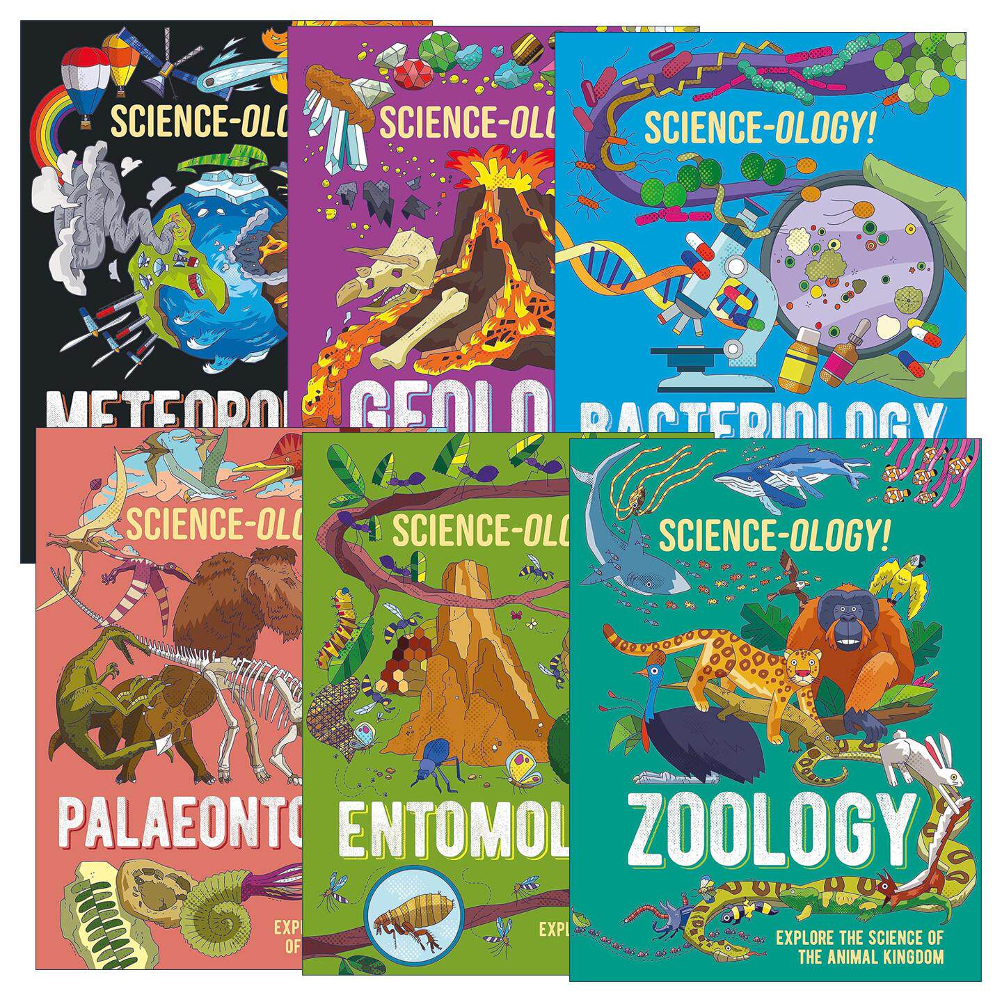 英文原版 Science-ology 科学系列6册 儿童科普百科绘本 地质学 动物学 古生物学 英文版 进口英语原版书籍