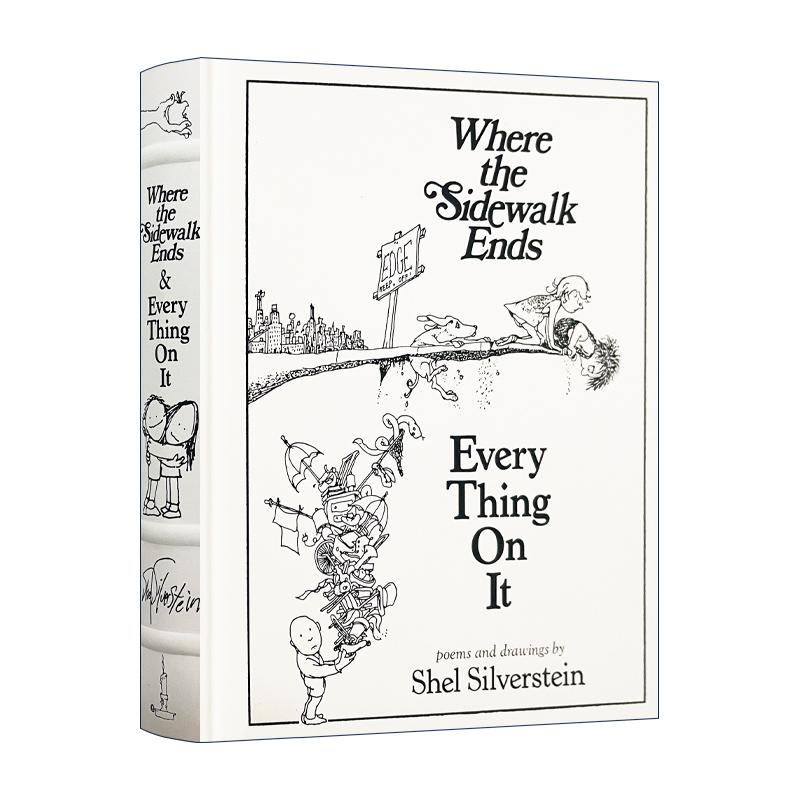 英文原版 Where the Sidewalk Ends & Everything On It 人行道的尽头 什么都要有2合1 精装皮革面 谢尔希尔弗斯坦 英文版