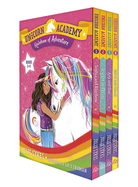 英文原版 Unicorn Academy Rainbow of Adventure Boxed Set 独角兽学院1-4盒装 冒险彩虹套装 少儿桥梁章节 英文版 进口英语书籍