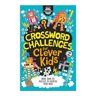 英文原版 Crossword Challenges for Clever Kids 智慧小孩系列 填字挑战活动书 儿童词汇量与语言能力训练 进口英语原版书籍