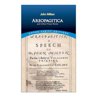 英文原版 Areopagitica and Other Prose Works 论出版自由 及其他散文集 约翰·弥尔顿 Dover Thrift Editions 进口英语原版书籍