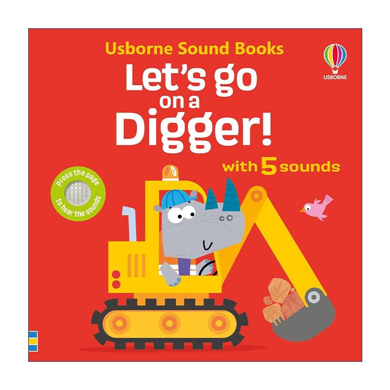 英文原版 Usborne Sound Books Let's go on a Digger 尤斯伯恩触摸发声纸板书 挖掘机 儿童启蒙认知亲子绘本 进口英语原版书籍