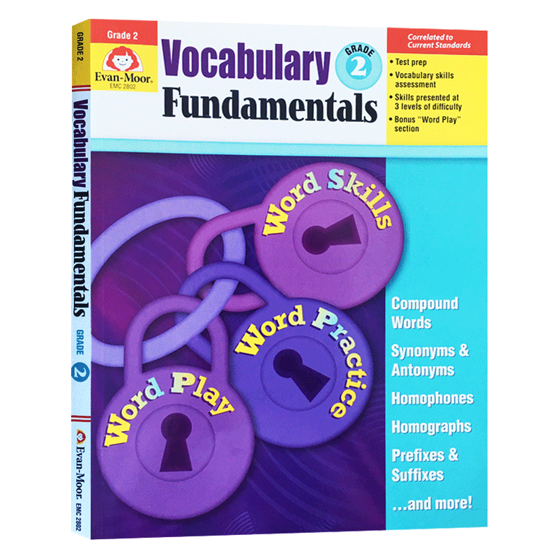 词汇基础 二年级 Vocabulary Fundamentals Grade 2 英文原版教辅书 7-8岁儿童词汇练习 基本词汇技能 英文进口书 Evan-Moor