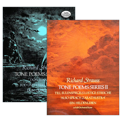 英文原版 Tone Poems in Full Score 理查德·施特劳斯交响诗全谱2册 Richard Strauss 英文版 进口英语原版书籍