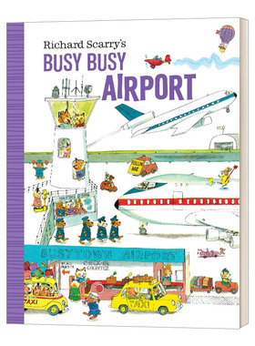 英文原版绘本Richard Scarry's Busy Busy Airport 斯凯瑞金色童书 忙忙碌碌的机场系列纸板书 亲子共读睡前晚安读物 进口英语书籍