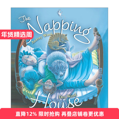 英文原版 The Napping House 打瞌睡的房子 软垫封面纸板书 凯迪克奖得主伍德夫妇 廖彩杏吴敏兰书单 英文版 进口英语原版书籍